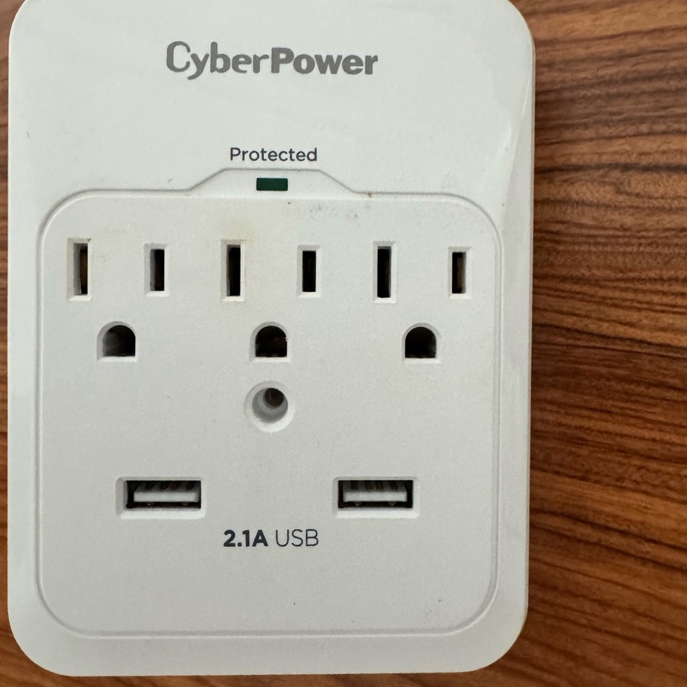 CyberPower Professional Surge Protector, 3 Outlets, 2 USB